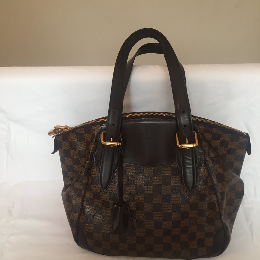 Louis Vuitton Damier Ebene Brown and Dark Brown Shoulder Bag